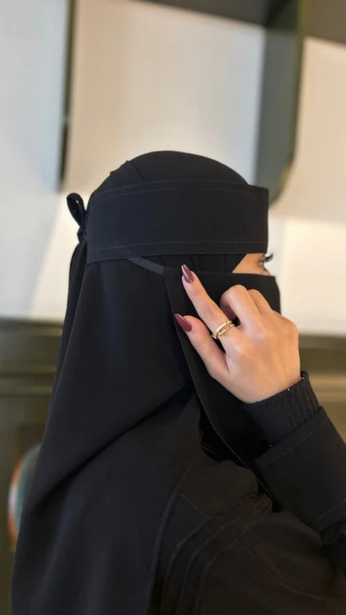 نقاب الربط المبطن بالحرير 3 قطع